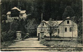 1920 Fenyőháza, Lubochna; Hotel Bratislava, Brunner Villa, vasúti sín / villa and railway track (Rb)