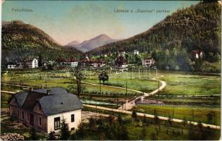 Fenyőháza, Lubochna; Látkép a Zapolya parkkal / park (kopott sarkak / worn corners)