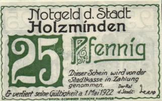 Német Birodalom/Weimari Köztársaság/Holzminden 1922. 10Pf + 25 Pf + 50Pf, 3 klf db, teljes sor T:I