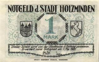 Német Birodalom/Weimari Köztársaság/Holzminden 1922. 1M (4x), 4 klf db, teljes sor T:I