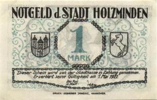 Német Birodalom/Weimari Köztársaság/Holzminden 1922. 1M (4x), 4 klf db, teljes sor T:I