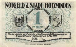 Német Birodalom/Weimari Köztársaság/Holzminden 1922. 1M (4x), 4 klf db, teljes sor T:I