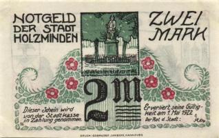 Német Birodalom/Weimari Köztársaság/Holzminden 1922. 2M (3x), 3 klf db, teljes sor T:I,R!