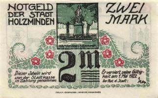 Német Birodalom/Weimari Köztársaság/Holzminden 1922. 2M (3x), 3 klf db, teljes sor T:I,R!