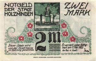 Német Birodalom/Weimari Köztársaság/Holzminden 1922. 2M (3x), 3 klf db, teljes sor T:I,R!