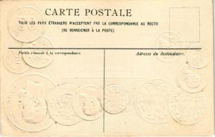 Rumänien - Münzenkarte / Románia - érmék. Dombornyomott / Romanian coins. H.S.M. Embossed (EK)