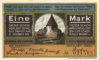 Német Birodalom/Weimari Köztársaság/Horn 1922. 50Pf (2x)+ 1M, 3 klf db, teljes sor T:I