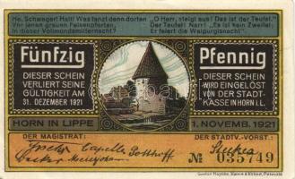 Német Birodalom/Weimari Köztársaság/Horn 1922. 50Pf (2x)+ 1M, 3 klf db, teljes sor T:I