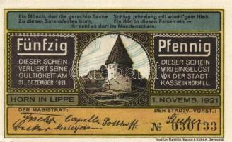 Német Birodalom/Weimari Köztársaság/Horn 1922. 50Pf (2x)+ 1M, 3 klf db, teljes sor T:I