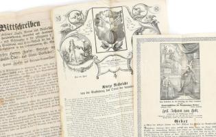 cca 1850 Az irgalmasrendi szerzetesek tevékenységéről szóló beszámolók, kimutatások, több fametszetű...