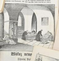 cca 1850 Az irgalmasrendi szerzetesek tevékenységéről szóló beszámolók, kimutatások, több fametszetű...