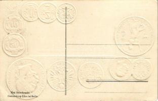 Österreich-Ungarn I: Österreich - Münzenkarte und Nationalflagge / Ausztria - érmék és zászló. Dombo...