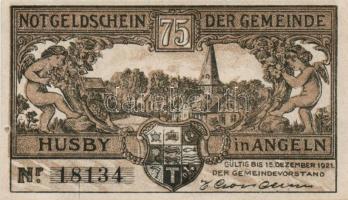 Német Birodalom/Weimari Köztársaság/Husby 1921. 50Pf (3x)+ 75Pf (3x), 6 klf db, teljes sor T:I