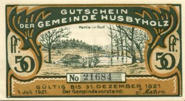 Német Birodalom/Weimari Köztársaság/Husbyholz 1921. 50Pf (6x), 6 klf db, teljes sor T:I