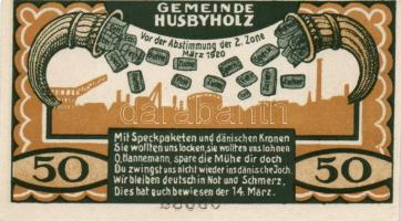 Német Birodalom/Weimari Köztársaság/Husbyholz 1921. 50Pf (6x), 6 klf db, teljes sor T:I