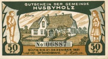 Német Birodalom/Weimari Köztársaság/Husbyholz 1921. 50Pf (6x), 6 klf db, teljes sor T:I