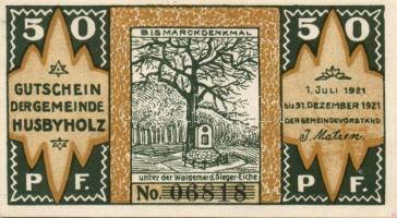 Német Birodalom/Weimari Köztársaság/Husbyholz 1921. 50Pf (6x), 6 klf db, teljes sor T:I