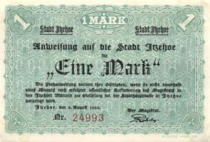 Német Birodalom/Weimari Köztársaság/Itzehoe 1920. 25Pf + 50Pf + 1M, 3 klf db, teljes sor T:I