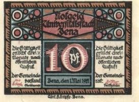 Német Birodalom/Weimari Köztársaság/Jena 1921. 10Pf + 25Pf + 50Pf (3x), 8 klf db, teljes sor T:I