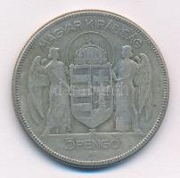 1930. 5P Ag "Horthy jobbra" T:3 patina 
Adamo P8