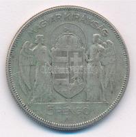 1930. 5P Ag "Horthy jobbra" T:3 patina 
Adamo P8