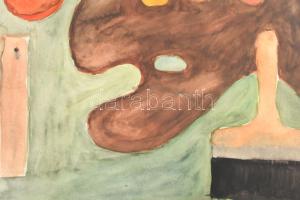 Nagy Lajos (?-), XX. közepe: Festőpaletta. Akvarell, papír. Jelzett a paszpartun. 27,5x39 cm