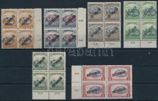 Debrecen I. 1919 6 klf 4-es tömb / 6 different blocks of 4. Signed: Bodor