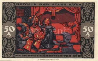 Német Birodalom/Weimari Köztársaság/Köln 1922. 50Pf (3x), 3 klf db, teljes sor T:I