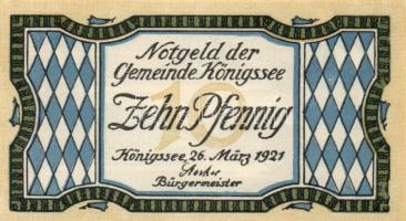 Német Birodalom/Weimari Köztársaság/Königssee 1921. 10Pf + 20Pf + 25Pf, 3 klf db, teljes sor T:I,II