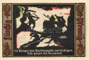 Német Birodalom/Weimari Köztársaság/Fürstenwalde 1921. 20Pf (3x)+ 25Pf (3x) + 50Pf (3x), összesen 9 ...