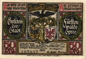 Német Birodalom/Weimari Köztársaság/Fürstenwalde 1921. 20Pf (3x)+ 25Pf (3x) + 50Pf (3x), összesen 9 ...