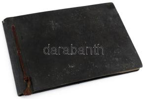 cca 1950-1960 Fotóalbum, benne profi teniszezők fényképei, róluk szóló újságkivágások, köztük "...