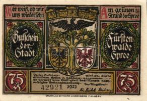 Német Birodalom/Weimari Köztársaság/Fürstenwalde 1921. 75Pf (3x), 3 klf db, teljes sor T:I