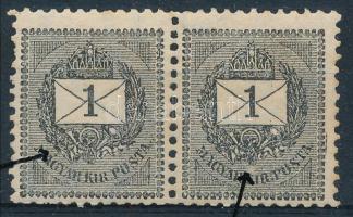 1898 1kr pár lemezhibákkal / plate flaws
