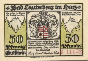 Német Birodalom/Weimari Köztársaság/Lautenberg 1921. 25Pf + 50Pf + 75 Pf + 100Pf, 4 klf db, teljes s...