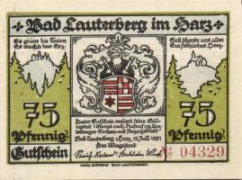 Német Birodalom/Weimari Köztársaság/Lautenberg 1921. 25Pf + 50Pf + 75 Pf + 100Pf, 4 klf db, teljes s...