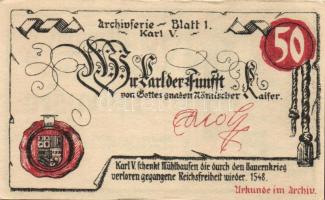 Német Birodalom/Weimari Köztársaság/Mühlhausen 1921. 50Pf (5x), 5 klf db, teljes sor T:I