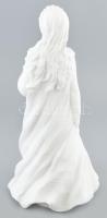 R. Kiss Lenke (1926 - ): Hölgy virággal. 1980 körül. Biscuit porcelán. Jelzett, halványan. Hibátlan....