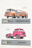cca 1960-1970 Csepel D 705.13-3 üzemanyagszállító gépkocsi és Csepel D 705.10 nyergesvontató, Csepel...