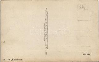 Osztrák-magyar hadihajó kazánháza, matrózok és kapitány / K.u.K. Kriegsmarine Kesselraum Nr. 310. Ph...