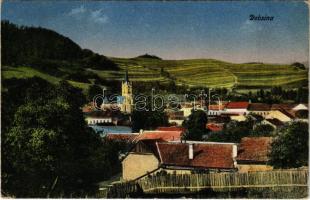 1918 Dobsina, Dobschau; látkép / general view + "DOBSINA - BÁNRÉVE 50. SZ." vasúti mozgóposta bélyegző (EK)