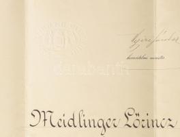 Nyíri Sándor (1854-1911.) honvéd altábornagy, honvédelmi miniszter autográf aláírása hadnagy kezelőt...