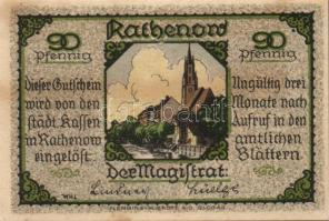 Német Birodalom/Weimari Köztársaság/Rathenow D.N. 50Pf + 75Pf + 80Pf + 90Pf, 4 klf db, teljes sor T:I