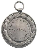 1928. "Zrínyi KAC Orsz. Versenye" kétoldalas, jelzett Ag kerékpáros díjérem füllel és &quo...