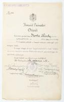 1931 Honvéd vívómesteri oklevél, többek között Gömbös Gyula honvédelmi miniszter autográf aláírásával
