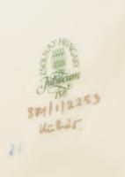 Zsolnay virág és pillangó mintás porcelán váza, kézzel festett, jelzett, hibátlan, m: 34 cm