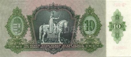 1936. 10P *-gal (10x) egymás utáni sorszámokkal, egyik darabon papírráncokkal T:I,I-