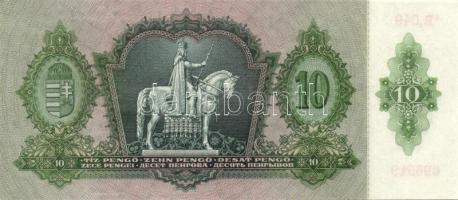 1936. 10P *-gal (10x) egymás utáni sorszámokkal, egyik darabon papírráncokkal T:I,I-