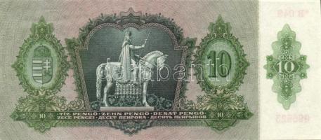 1936. 10P *-gal (10x) egymás utáni sorszámokkal, két darabon papírráncokkal T:I