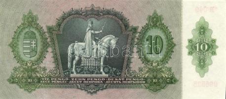 1936. 10P *-gal (10x) egymás utáni sorszámokkal, két darabon papírráncokkal T:I
